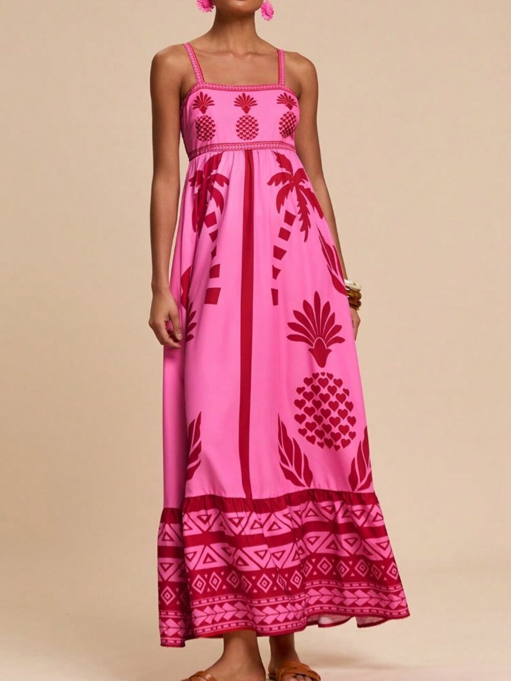 Pink Boho Women's Woven Slip Tank Dress - Picture 5 of 7